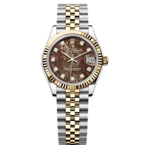 Replica Rolex Datejust Black Mother of Pearl Diamond Dial 278273-0024 31 mm