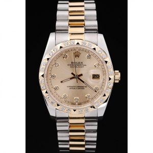 Autre point de vue sur Superclone Rolex Datejust Gold Dial SRL41 36 mm