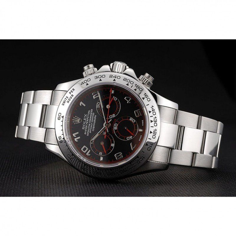 Super Clone Rolex Daytona Stainless Steel Bracelet Black Dial 80296 - Image 5