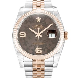 Rolex Datejust Chocolate Floral Diamond Dial 116231 – Image 4