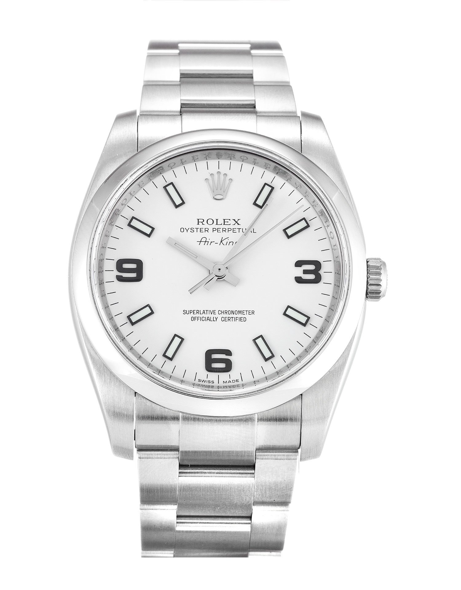 Rolex Air-King White Quarter Arabic 114200 - Imagen 4