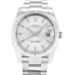 Rolex Oyster Perpetual Date 34mm Silver 115210 - Image 4