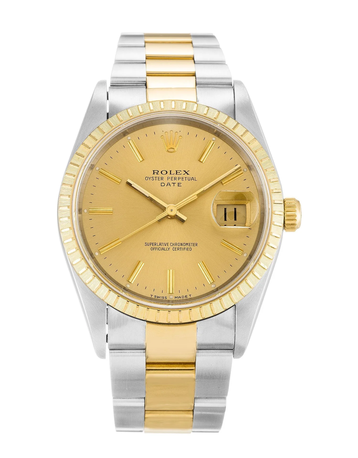 Rolex Oyster Perpetual Date 34mm Champagne 15223 - Image 4