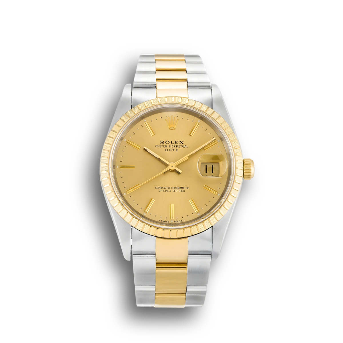Rolex Oyster Perpetual Date 34mm Champagne 15223