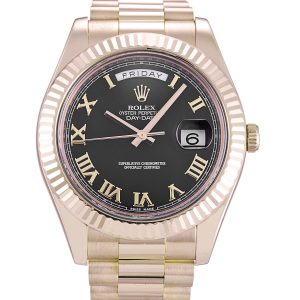 Rolex Day-Date II Black Dial 218235 - Imagen 4