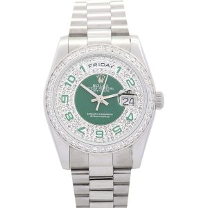 Rolex Day-Date Green and Silver Dial 118346 - Image 5