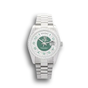 Rolex Day-Date Green and Silver Dial 118346