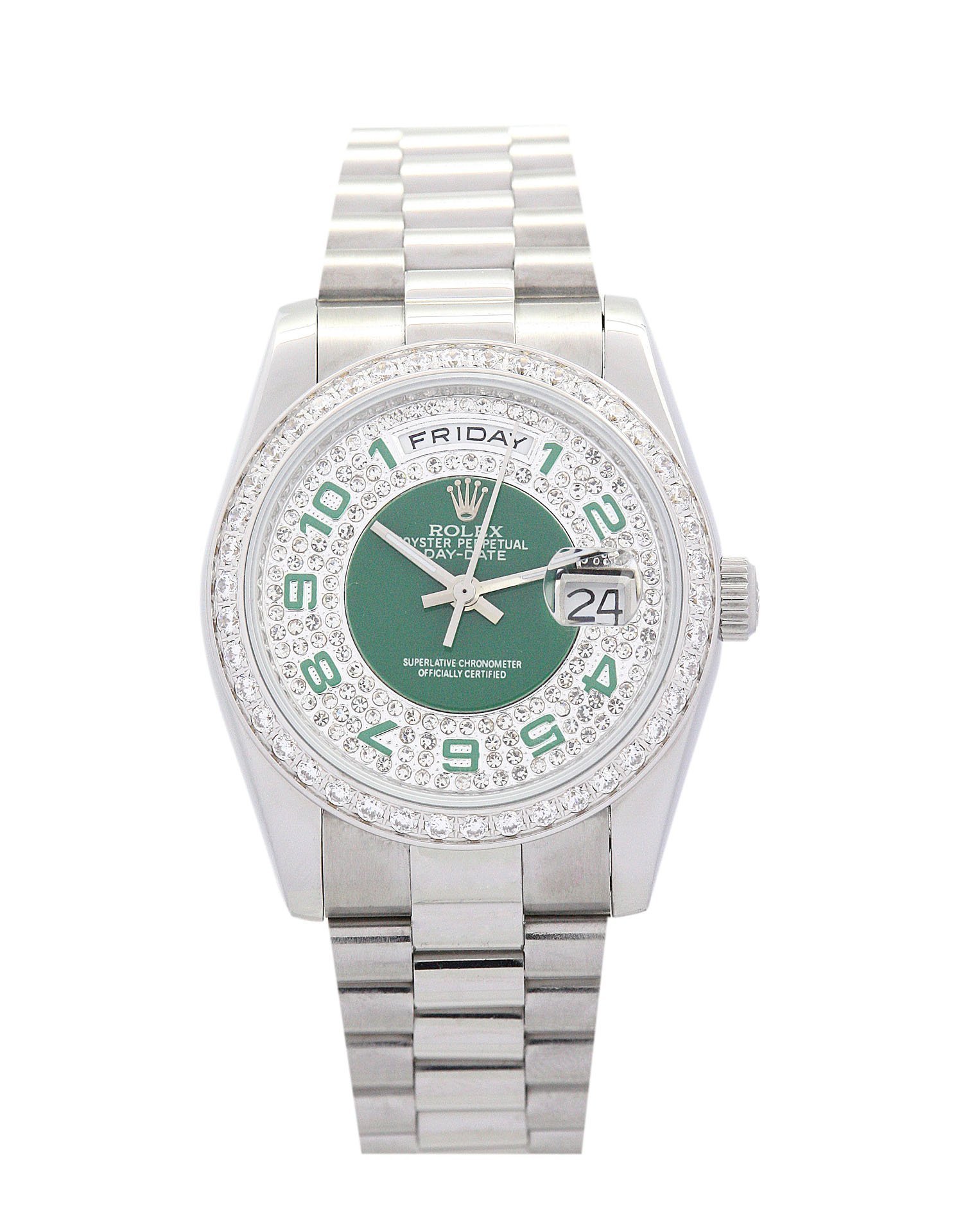 Rolex Day-Date Green and Silver Dial 118346 - Image 5