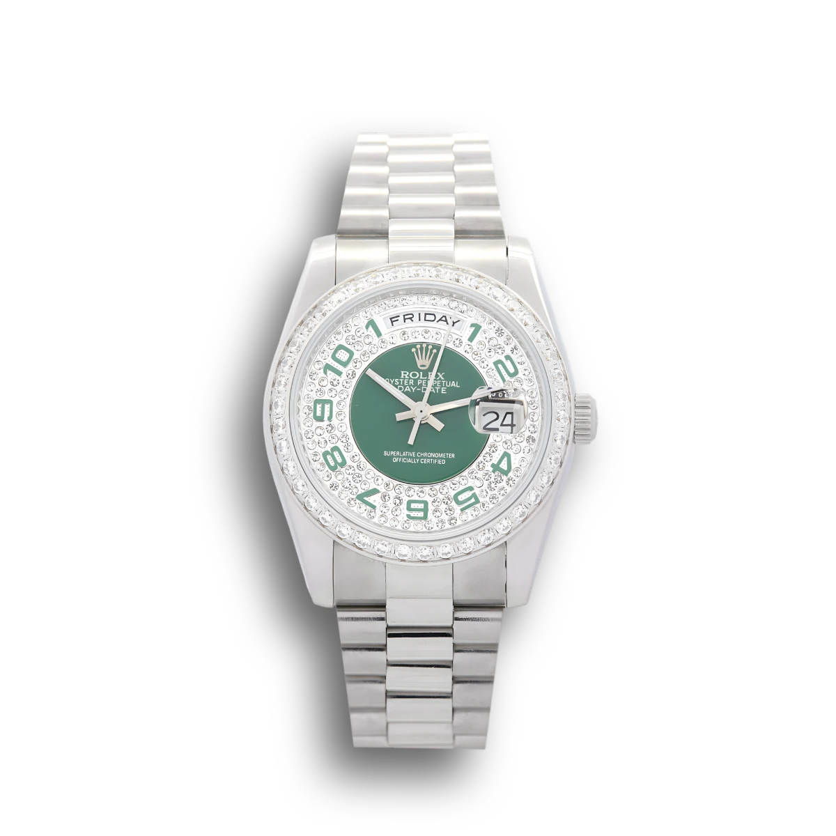 Rolex Day-Date Green and Silver Dial 118346