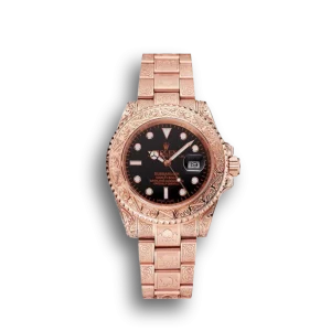 Super Clone Rolex Submariner Skull Limited Edition Black Dial Rose Gold Case And Bracelet 1454086