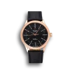 Super Clone Rolex Cellini Time Rose Gold Case Black Dial Black Leather Bracelet  622656