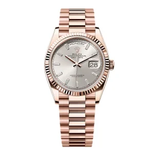 Super Clone Rolex Day-Date Silver Diamond Dial 128235-0087 36 mm
