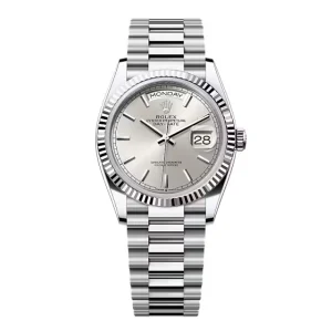 Super Clone Rolex Day-Date Silver Dial 128236-0001 36 mm