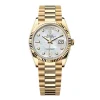 Super Clone Rolex Day-Date White Mother-of-Pearl Diamond Dial 128238-0011 36 mm