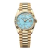 Super Clone Rolex Day-Date Turquoise Diamond Dial 128238-0071 36 mm