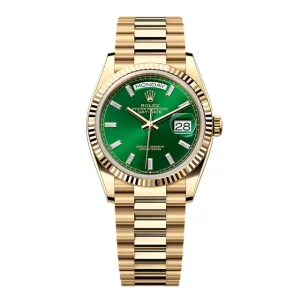 Super Clone Rolex Day-Date Bright Green Diamond Dial 128238-0130 36 mm