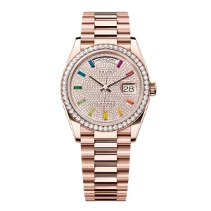 Super Clone Rolex Day-Date Diamond-Paved Dial 128345rbr-0042 36 mm
