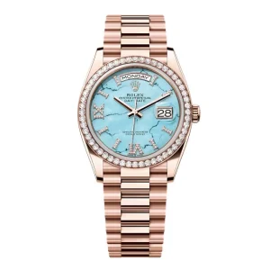 Super Clone Rolex Day-Date Turquoise Diamond Dial 128345rbr-0064 36 mm