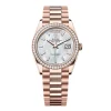 Super Clone Rolex Day-Date White Mother-of-Pearl Diamond Dial 128345rbr-0077 36 mm