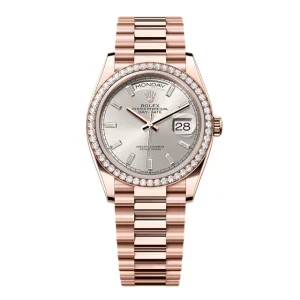 Super Clone Rolex Day-Date Silver Dial 128345rbr-0081 36 mm