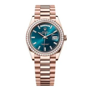 Super Clone Rolex Day-Date Blue-Green Diamond Dial 128345rbr-0083 36 mm