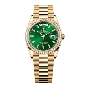 Super Clone Rolex Day-Date Bright Green Diamond Dial 128348rbr-0078 36 mm