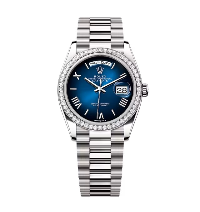 Super Clone Rolex Day-Date Blue Ombré Dial 128349rbr-0047 36 mm