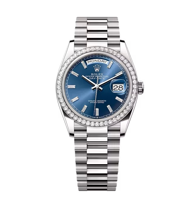 Super Clone Rolex Day-Date Bright Blue Diamond Dial 128349rbr-0051 36 mm