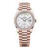 Super Clone Rolex Day-Date White Mother-of-Pearl Diamond Dial 128395tbr-0026 36 mm