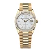 Super Clone Rolex Day-Date White Mother-of-Pearl Diamond Dial 128398tbr-0030 36 mm