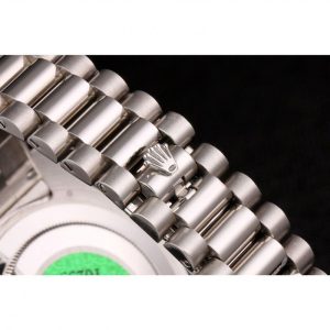 Super Clone Rolex Day-Date Stainless Steel Bracelet Black Dial 80294 - Image 8