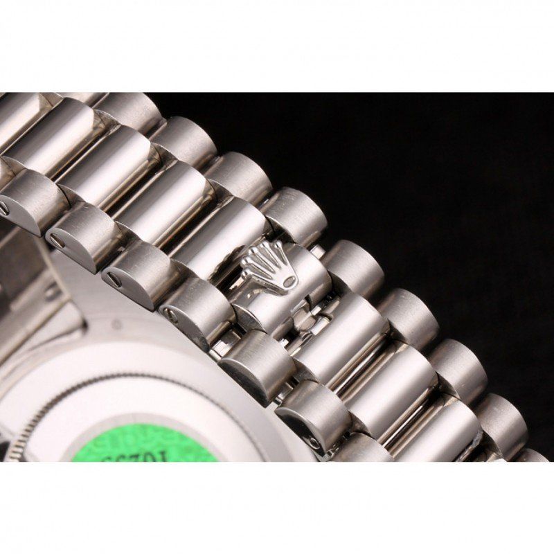 Super Clone Rolex Day-Date Stainless Steel Bracelet Black Dial 80294 - Image 8