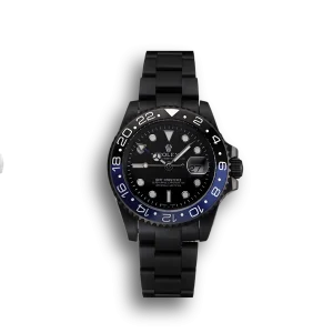 Super Clone Rolex GMT Master II Black Dial Blue And Black Bezel Black PVD Case And Bracelet PR18239