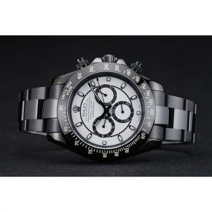 Super Clone Rolex Cosmograph Daytona White And Black Dial Black Stainless Steel Case And Bracelet 1454249 - Image 4