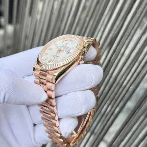 Super Clone Rolex Day-Date White Mother-of-Pearl Diamond Dial 128235-0078 36 mm - Imagen 13