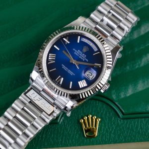 Super Clone Rolex Day-Date Blue Ombré Dial 228239-0076 40 mm – Image 3