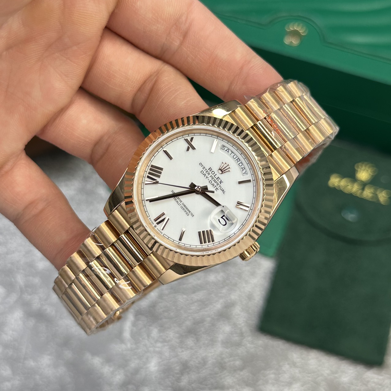 Super Clone Rolex Day-Date White Dial 128238-0113 36 mm - Imagen 3