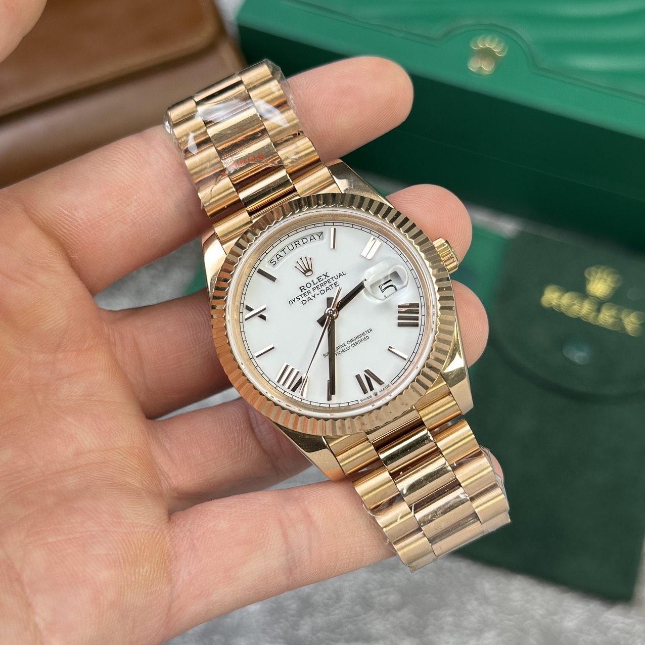 Super Clone Rolex Day-Date White Dial 128238-0113 36 mm - Imagen 4