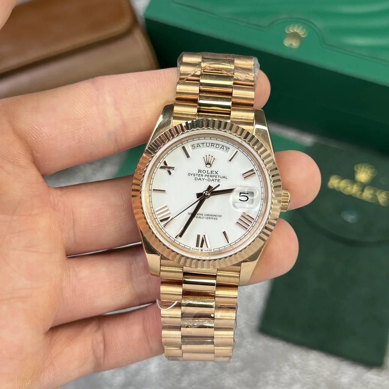 Super Clone Rolex Day-Date White Dial 128238-0113 36 mm - Imagen 2