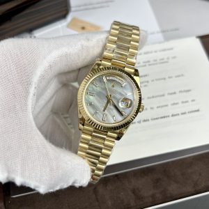 Super Clone Rolex Day-Date White Mother-of-Pearl Diamond Dial 128238-0123 36 mm - Image 3