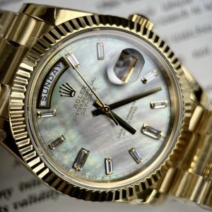 Super Clone Rolex Day-Date White Mother-of-Pearl Diamond Dial 128238-0123 36 mm - Image 5