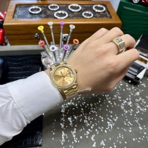 Super Clone Rolex Day-Date Champagne Diamond Dial 228348rbr-0002 40 mm - Afbeelding 5