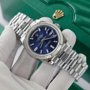 Super Clone Rolex Day-Date Bright Blue Diamond Dial 128239-0069 36 mm – Image 4
