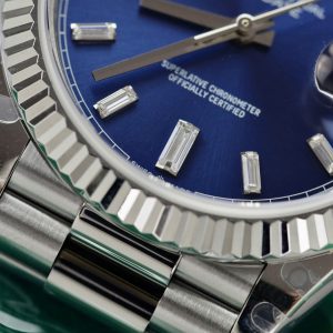 Super Clone Rolex Day-Date Bright Blue Diamond Dial 128239-0069 36 mm – Image 7