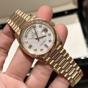 Super Clone Rolex Day-Date White Mother-of-Pearl Diamond Dial 128238-0011 36 mm - Image 4