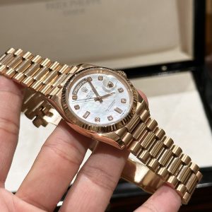 Super Clone Rolex Day-Date White Mother-of-Pearl Diamond Dial 128238-0011 36 mm - Image 5