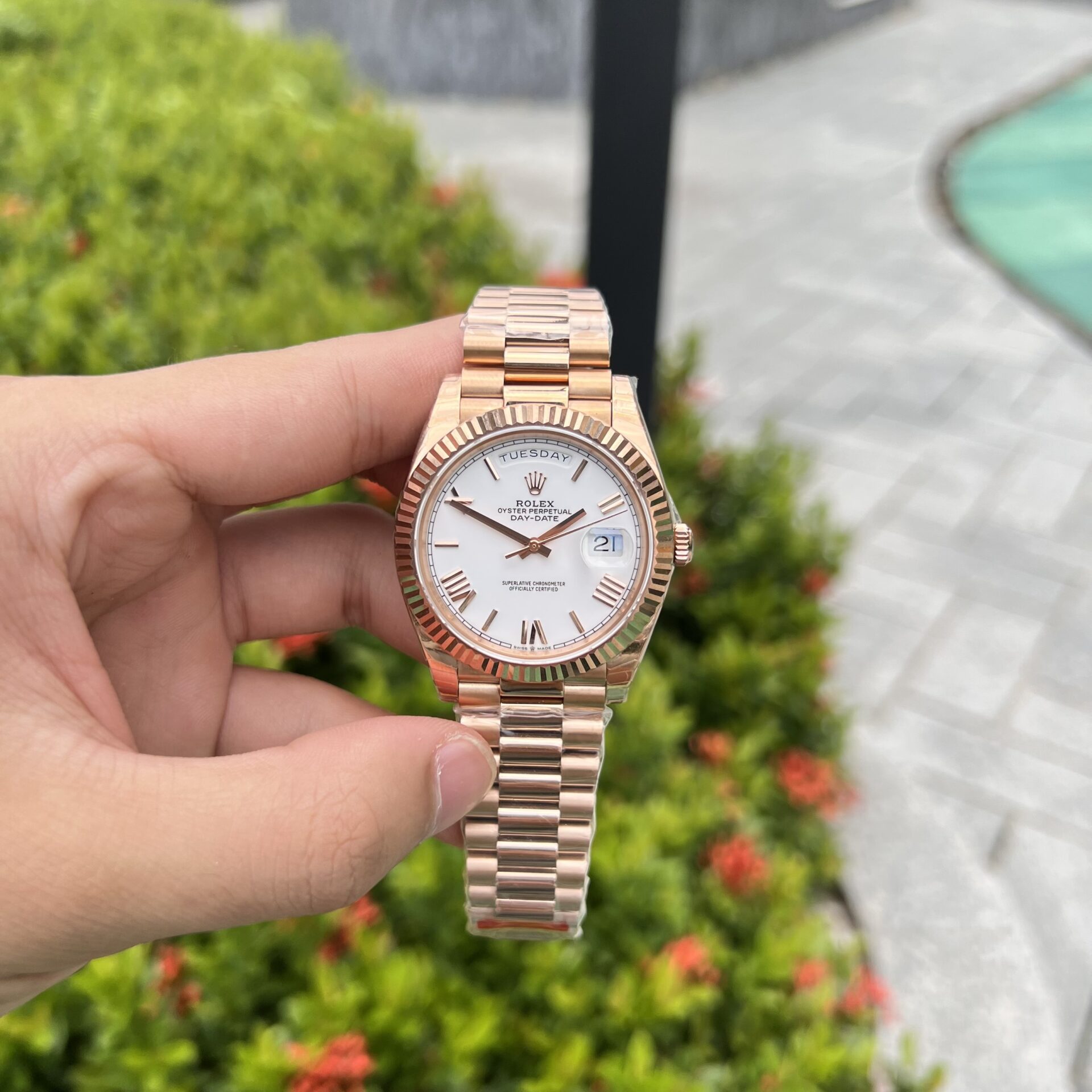 Super Clone Rolex Day-Date White Dial 128235-0070 36 mm - Imagen 2