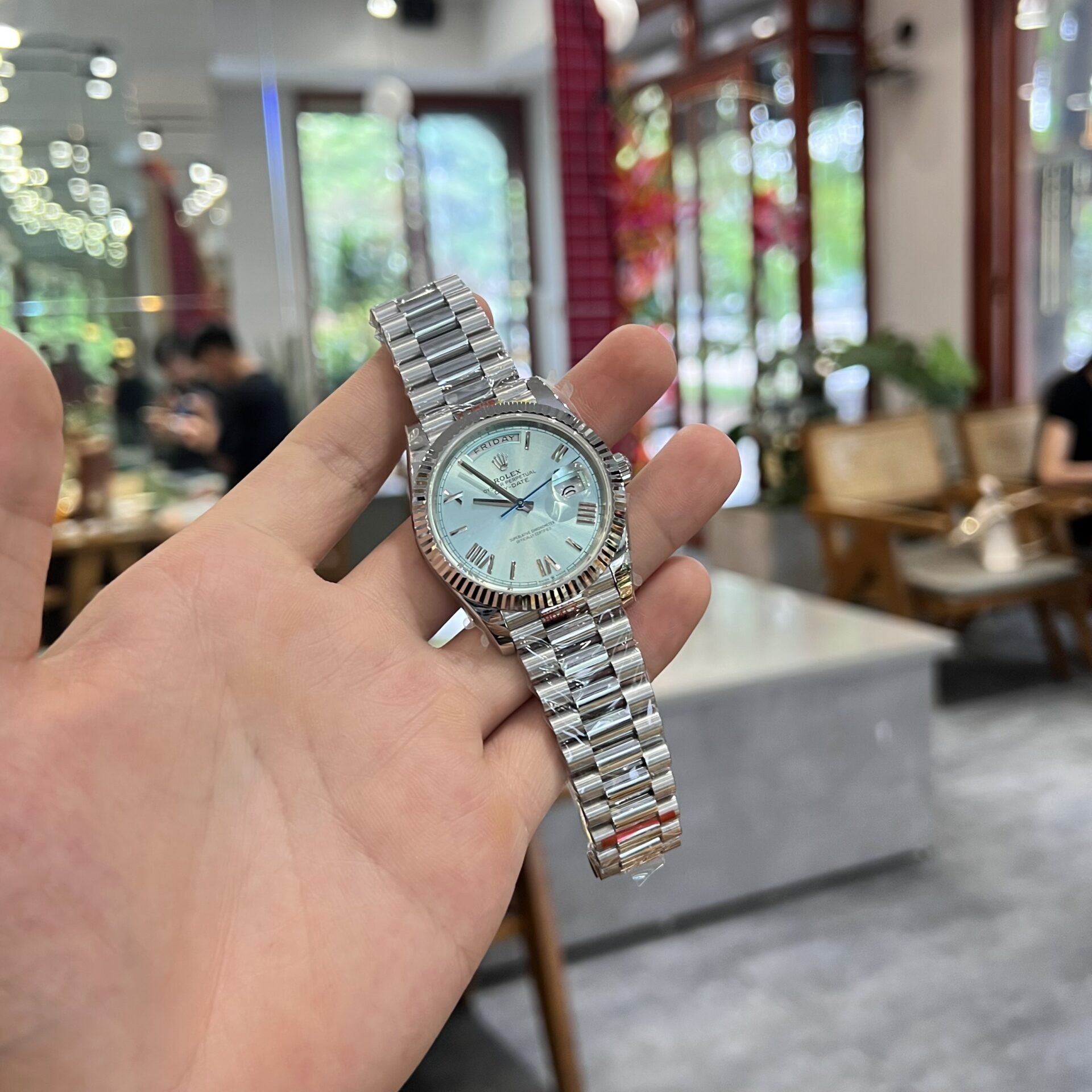 Super Clone Rolex Day-Date Ice Blue Dial 228236-0012 40 mm - Imagen 5