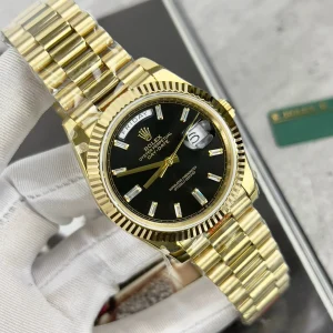 Super Clone Rolex Day-Date Bright Black Diamond Dial 228238-0004 40 mm – Image 3