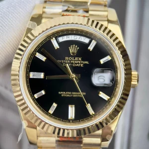 Super Clone Rolex Day-Date Bright Black Diamond Dial 228238-0004 40 mm – Image 4